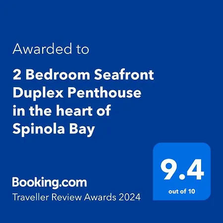 2 Bedroom Seafront Duplex Penthouse In The Heart Of Spinola Bay * San Ġiljan